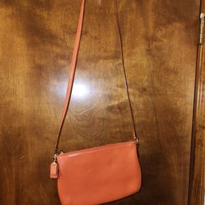 Elegant Orange Leather Crossbody Bag